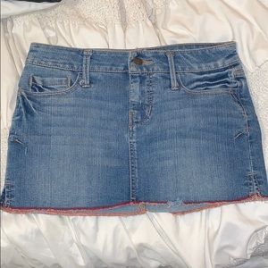 High waisted jean skirt